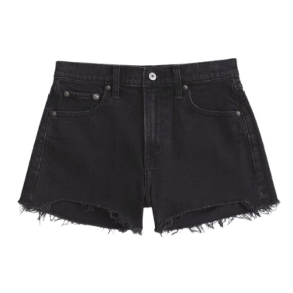 Zara Raw Hem High-Waisted Mom Denim Short - Picture 1 of 4